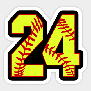 Fastpitch Softball Number 24 #24 Softball Shirt Jersey Uniform Favorite Player Biggest Fan Sticker